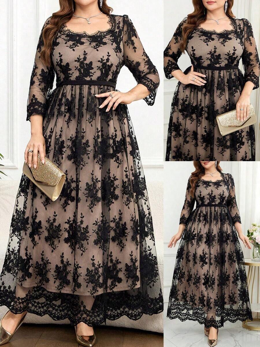 Plus Size Dresses - Negro 3 - View 1