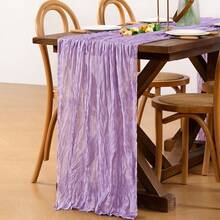 1 buah Taplak Meja Kain Keju Ungu Lilac, Kain Kasa Boho 10 kaki 120 inci, Kain Tipis Gaya Rumah Pertanian untuk Musim Semi, Acara Baby Shower, Pesta, Dekorasi Rumah, Pernikahan - Lilac Purple - View 4
