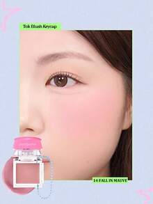 Peripera Tok 14 秋雾腮红，Y2K键盘设计，26色可选，乳霜质地转粉雾哑光妆效，打造自然红润妆感，持妆8小时，控油隐形毛孔，趣味彩妆收藏品，适合所有肤质，防晕染，轻盈透气，新手友好，韩系美妆，礼品装，2.9克/0.10盎司 - 14 FALL IN MAUVE - 查看 5