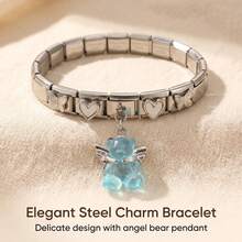 1pc Cute Bear & Bee Pendant Modular Women Bracelet, Suitable For Daily Wear - Multicolor - View 1