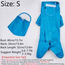 1pc Blue Large Dog Raincoat Poncho - Blue - View 12