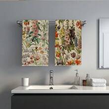 MEMNUN 2 Stücke Vintage Botanische Illustration Blumen Muster Küchentücher, 15,75*23,62 Zoll (40*60cm), weiches Mikrofasermaterial, Geschirrtücher, Handtücher, ideal für Küche & Esszimmer Dekoration, ganzjährig - Verschiedenfarbig - Übersicht 9