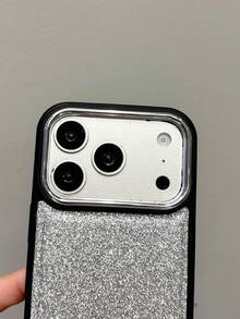 1pc Fashionable Luxury High-End Starry Sky Phone Case Suitable For IPhone 17 Pro Max, Apple 17, 17 Pro, New 16 Pro Max, Creative Personalized 16/15 Pro, Niche 14 Full Coverage Anti-Drop 13 Smartphone Protective Case - Silver - View 3