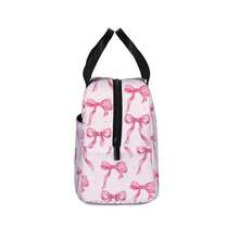 Portable Handbag; Thickened Fruit Bag; Pink Asymmetric Bow Heart Print, Essential For Girls' Outings, Suitable For Back To School, Office, Outdoor Picnic And More Occasions - 粉色 - 查看 6