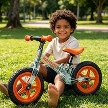 Bicicleta de equilíbrio para crianças, adequada para crianças dos 3 aos 6 anos, um brinquedo leve e sem pedais para aprender a andar de bicicleta, seguro e resistente - Laranja - Visão 6