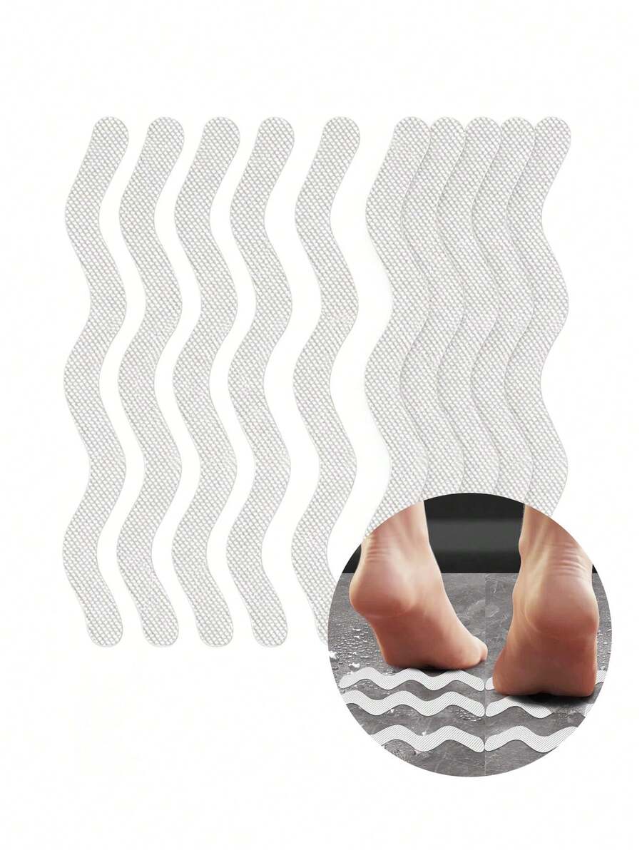 24pcs Anti-Slip Shower Stickers, PEVA Transparent Bath Tub Non-Slip Tape, Suitable For Bathroom, Bathtub, Floor And Shower Area