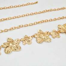 1pc High-End Multifunctional Bohemian Style Waist Chain, Vintage Gold Or Silver Chain With Floral Pattern Decorations. This Unique Vintage Fashion Design Waist Chain Is The Perfect Accessory For Women To Attend Any Occasion. (90CM/35.43 Inches), Belly Chain - Multicolor - View 5