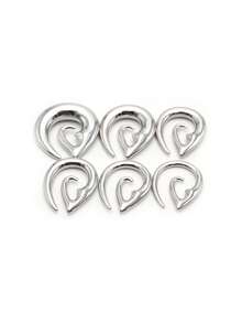1 chiếc khuyên nong tai sụn hình xoắn ốc bất đối xứng hình tai bằng thép không gỉ 3-10mm, nút nong giãn lỗ tai, trang sức xỏ khuyên cơ thể - trắng - Xem 6