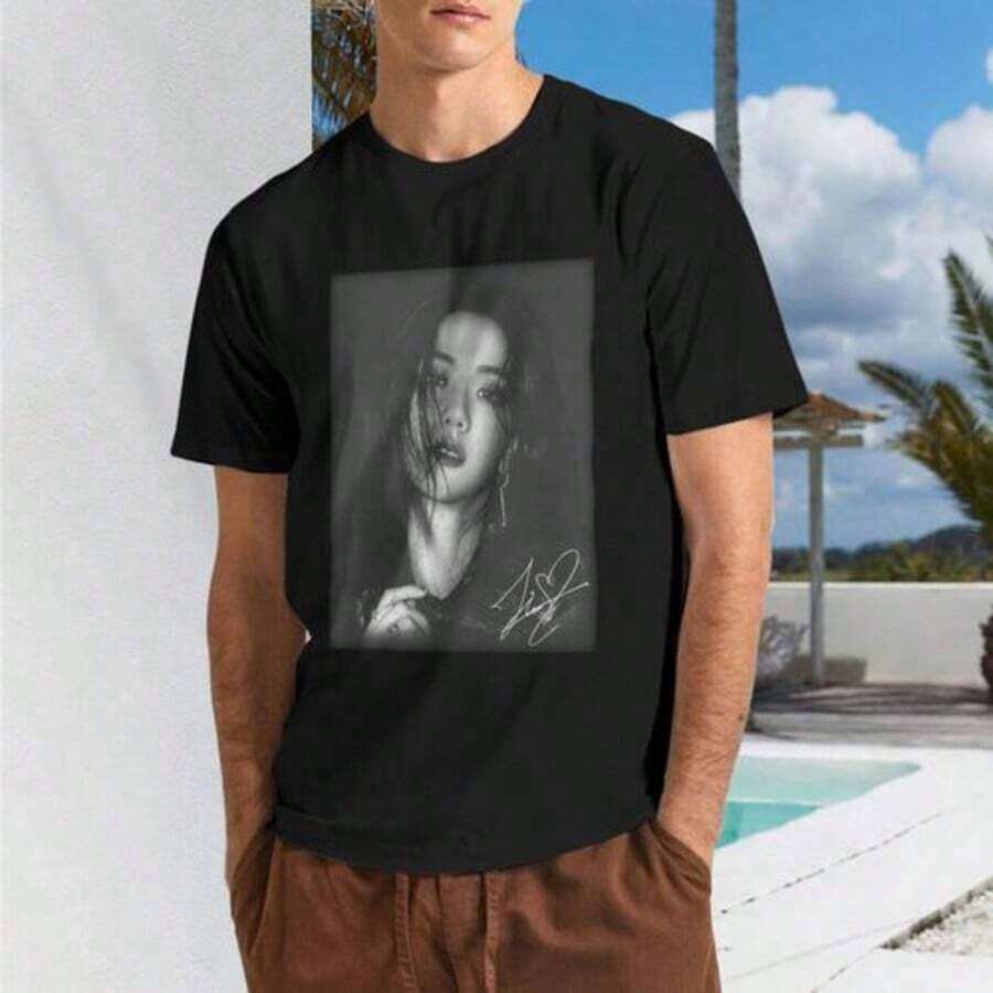 JENNIE Park Chae-young ROSE Kim Ji-soo JISOO Camiseta de Manga Corta Suelta Lavada para Hombres y Mujeres |     100% Tela, Cuello Redondo, Manga Corta, Ajuste Regular, Estilo Casual, Para Todas las Estaciones, Ideal para San Valentín, Año Nuevo, Día del Padre, Navidad - Negro - Ver 1