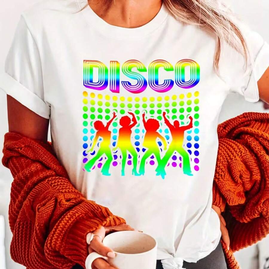 Printed T-Shirt For Men And Women - 白色 - 查看 1