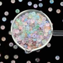 50pcs 3*6mm Multi-Color Shiny Lock Beads, Glass Seed Beads For DIY Jewelry Making, Handmade Beading Craft Supplies - DIY Fine Glitter  Buckle Beads - View 4