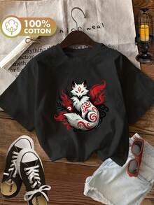 Camiseta de mujer para primavera y verano - Negro - Ver 7