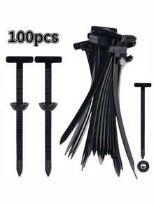 50/100 Pcs Durable Self-Locking Nylon Zip Ties With Black Plastic Zip Heads, Featuring High-Strength Heavy-Duty Buckles, Striped Textured Grips For Secure Locking - Black - View 14