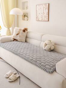 1pc All-Season Sofa Cushion Cover, Modern Minimalist Non-Slip Sofa Seat Protector, Dust-Proof And Washable Sofa Slipcover, Soft And Colorfast, Pet-Friendly, Fits L-Shaped And 1/2/3/4-Seat Sofas For Bedroom, Office, Living Room - Light Grey - View 8