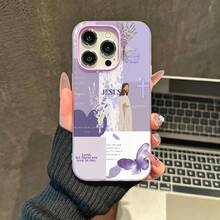 Collage floral cristiano de Jesús moradofunda de teléfono Fundas compatibles con ,Apple,VIVO,OPPO,,, y Honor.Fabricadas en silicona TPU,ofrecen protección contra golpes y caídas.regalos para mamá - Morado - Ver 1