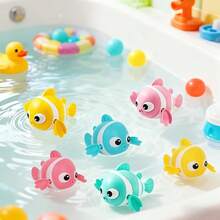 Mainan Mandi Ikan Badut Mekanik, Mainan Air Interaktif untuk Anak-Anak, Kuning/Merah Muda/Hijau/Ungu, Teman Mandi yang Menyenangkan, Hadiah Terbaik untuk Ulang Tahun Anak, Warna Acak - MultiWarna - View 5