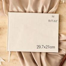 1pc Personalized A4 Linen Wedding Guest Signature Book, Customized Name & Date Sign-In Guestbook, Rustic Wedding Reception Commemorative Album, Suitable For Anniversary, Wedding Guest Signing And Photo Collection - Multicolor - View 3