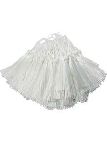 20/50/100pcs White Mini Tassels 13cm/5in Long With Loop, Suitable For Bookmarks, Jewelry Making, DIY Projects - 13cm White - View 1