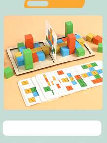 2-Player 3D Building Block Game, Children's Intellectual Desktop Game, Spatial Early Education Thinking Training, Parent-Child Interactive Kindergarten Toy - 查看 5