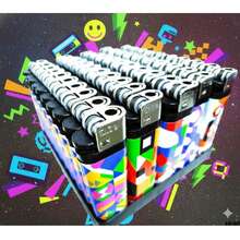 5 encendedores con diseño noventas Prácticos, compactos - Multicolor - Ver 4