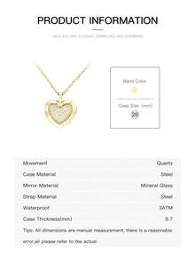 Coach Crystal Dial Women's Quartz Pendant Necklace Watch With Adjustable Chain - Gold - View 8