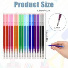 10pcs/20pcs/30pcs/40pcs Erasable Ballpoint Pen Refills, 0.7mm Tip, Erasable Gel Ink Refills, Clothing Marking Stationery Erasable Bullet Tip Pen Refills - Multicolor - View 4