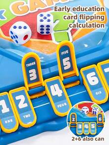 Kids Math Learning Board Game, Six-Sided Dice Number Flipping Card Game, Educational Addition Subtraction Toy For Boys Girls, Interactive Family Party Game For 3+ Years Old - Multicolor - View 4