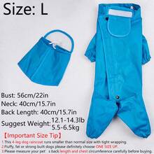 1pc Blue Large Dog Raincoat Poncho - Blue - View 18