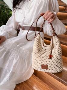 New Back To School Casual Woven Minimalist Style Backpack Sweet Shoulder Bag - Multicolor - View 4