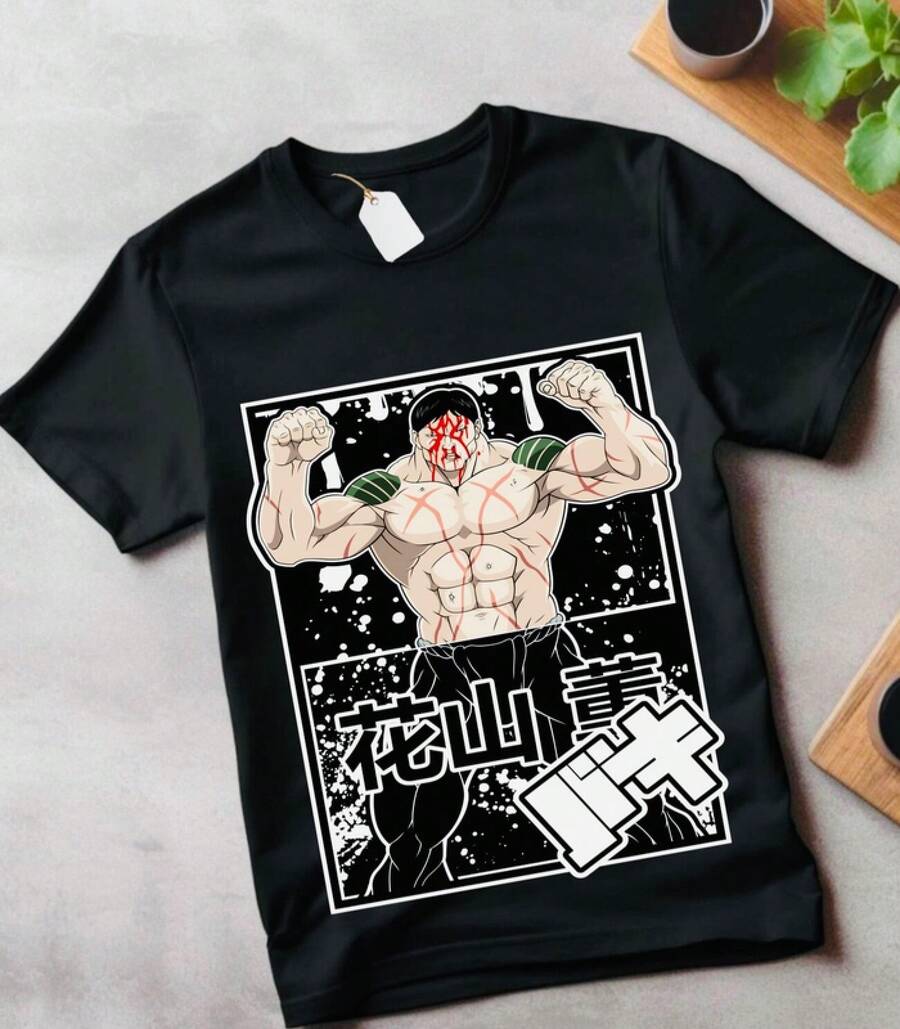 YujiroT-Shirt Baki The Grappler Baki Hanma Vintage Gift Exclusive Shirt All Size - 黑色 - 查看 1
