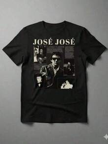 Una camiseta de hombre con cuello redondo, corte casual y estilo corto, elegante e informal, adecuada para salidas diarias, escuela y artículos esenciales de verano. - Negro - Ver 1