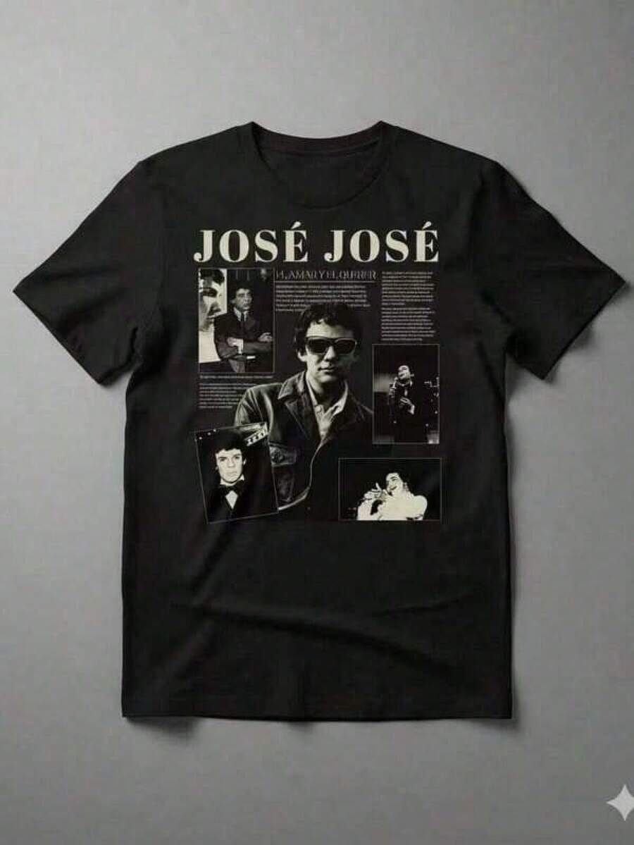 Una camiseta de hombre con cuello redondo, corte casual y estilo corto, elegante e informal, adecuada para salidas diarias, escuela y artículos esenciales de verano. - Negro - Ver 1
