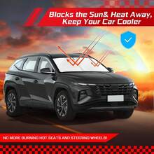 Aesthetic Portable Universal Car Windshield Sunshade , Efficient Sun Protection, Foldable Windshield Sunshade, Suitable For Most Vehicles, Easy To Store, Heat Insulation, Car Accessories Interior, Windshield Sun Shade - Multiple Styles - View 5