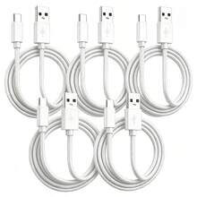 5pcs Fast Charging USB-A To Type-C Charging Cable, Suitable For Android Phones, Nylon Braided, Durable Phone Charging Cable, 1m Length, Compatible With IPhone, And Other Android Phones And Type-C Devices, Suitable For Travel Essentials/Car Accessories/Desktop Accessories, Pink/Purple - 1 Meter - View 14