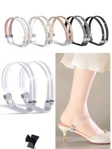 2 buah Tali Hak Tinggi Berhiaskan Berlian Imitasi, Tali Sepatu Anti Selip yang Dapat Dilepas, Tali Pengikat Sandal Ujung Lancip, Cocok untuk Berbagai Jenis Sepatu, Tidak Perlu Pengeboran, Aksesori Sepatu Wanita - MultiWarna - View 11