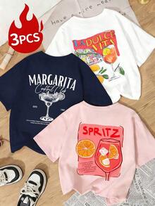 It's Not A 3-Piece Set, It's A Loose And Comfortable Women's Short-Sleeved T-Shirt With A Letter Print, Soft And Breathable, Versatile And Stylish, Suitable For Weekend Outings, Cowboy Theme Parties, Daily Wear And Summer Music Festivals. - 白色 - 查看 6