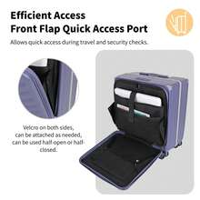 JLY 16 Inch Front Opening PC Hard Shell Suitcase With TSA Lock, 360° Spinner Wheels, Telescopic Handle, Compact Travel Luggage - Dusty Purple - View 4