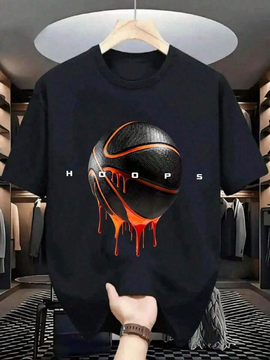 Unisex T-Shirt. For Men. Short Sleeve. Short Sleeve T-Shirt. Spring Clothing. Summer Clothing. Garment. Top. Wide. Large Silhouette. Printed Design. Gift. Gift. Street Style. Spring. Summer. Autumn. Winter. For Men. - 黑色 - 查看 1