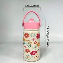 1pc 350ml Travel Cup With Straw Hole, Suitable For Boys And Girls, Perfect For Back To School, Sports, Christmas, Birthday And Other Occasions - Multicolor - View 3