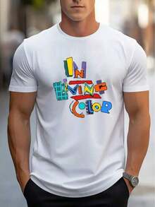 Men's Casual Short Sleeve T-Shirt For Halloween, 1 Piece, 100% Pure Cotton - Comfortable, Soft And Attractive Round Neck - Unisex Loose Fit Cotton Short Sleeve T-Shirt In Urban Vintage Style With Round Neck. - 白色 - 查看 5
