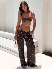 2026 Frühling/Sommer Damen Bikini mit Polka Dot Muster, hochelastisch, lässig, sexy 2-teiliger Badeanzug, geeignet für Strandurlaub-Stil, elegantes Kleid, Oberbekleidung und multifunktionale Sportbekleidung - Verschiedenfarbig - Übersicht 2