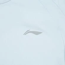 Áo thun nữ phản quang LI-NING, gấu áo xếp ly, thoáng khí, chất liệu thể thao ATSW466 - Màu xanh băng giá đầu tiên - Xem 4