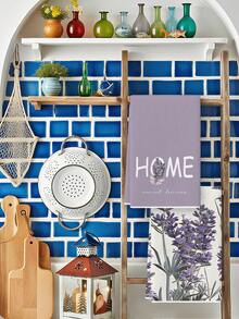 2 Pcs Purple Lavender & Butterfly Pattern Kitchen Towels Rustic Cottage Style Dish Towels Can Be Used In Kitchen Drying Hand Towels Tea Towels Suitable For Farmhouse Kitchen Home Indoor Dish Drying - Mauve Purple - View 5