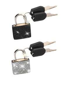 Mini Shiny Crystal Key Lock - Metal Mini Lock With 2 Keys, No Assembly Required, Luggage Lock With Keys, Locker Lock Small Luggage Padlock, Suitcase Lock Metal Key Lock Suitable For Luggage, Gym Lockers, Suitcases And Storage Cabinets, School Gym Classroom Matching Games Travel Backpack, Thanksgiving, Christmas Gifts, Easter Gifts - Multicolor - View 19