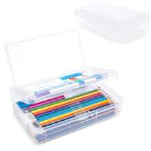 Pencil Box, Large Aci Double Layer Pencil Case, 1 Pa Hard Pencil Case, Clear C Box Wi -Tight Lid, Plac Storage Box Art Craft Marker Organ For Office School Ps, Clear - A - View 9