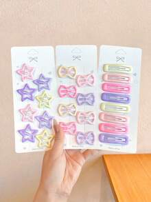 10/30/60pcs/Set Pink Purple Star Butterfly Hair Clips Set, Sweet Hair Accessories - Suitable For Girls And Women, Perfect For Daily Wear And Back To School Season - Multicolor - View 8
