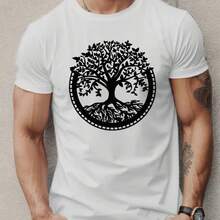 Printed T-Shirt For Men And Women - 白色 - 查看 1