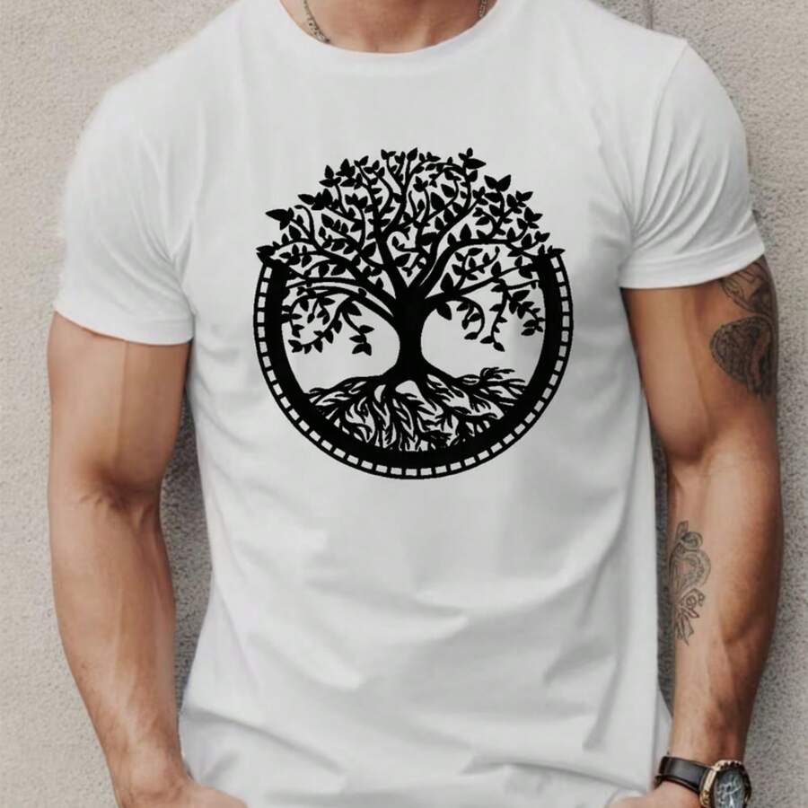 Printed T-Shirt For Men And Women - 白色 - 查看 1