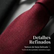 Men's Tie In A Solid Color, Matte Finish, Fine Texture, Ideal For Formal Suits, Weddings, Grooms, A Professional And Sophisticated Look. - Burgundy - View 2