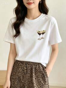 The Top Is Made From A Soft, Comfortable Fabric. Its Minimalist Cut Flatters All Body Shapes, Perfect For Everyday Wear And Casual Occasions, Effortlessly Offering A Relaxed Style. Only The Top Is Included. - 黑色 - 查看 2